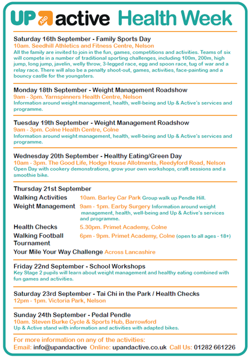 Pendle Health Week timetable
